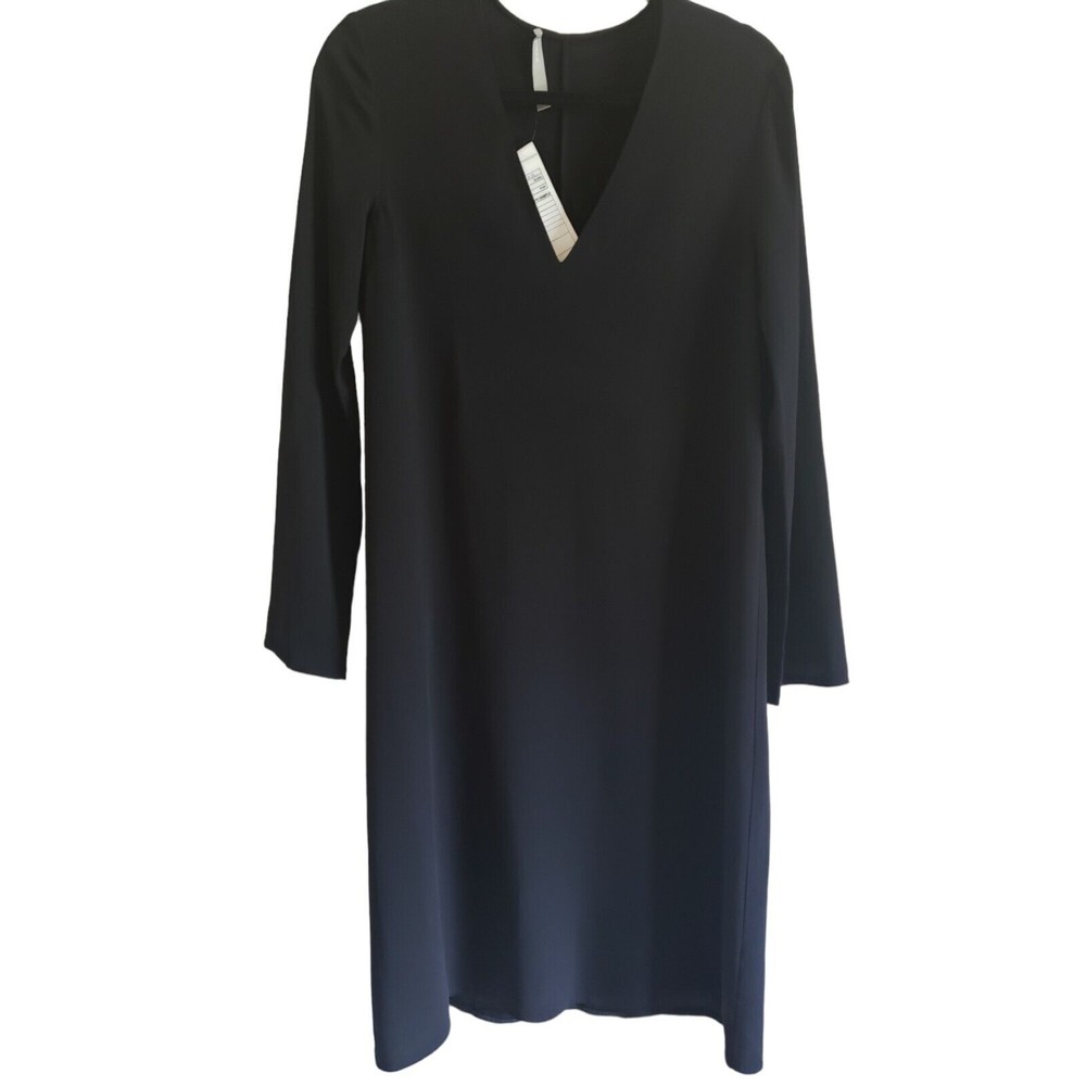 🖤Vince VNeck Long Sleeve Sheath Dress Black Viscose Prototype Sample Dress🖤